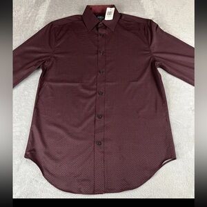 Society Of Threads Long Sleeve diamond print button up slim shirt size small